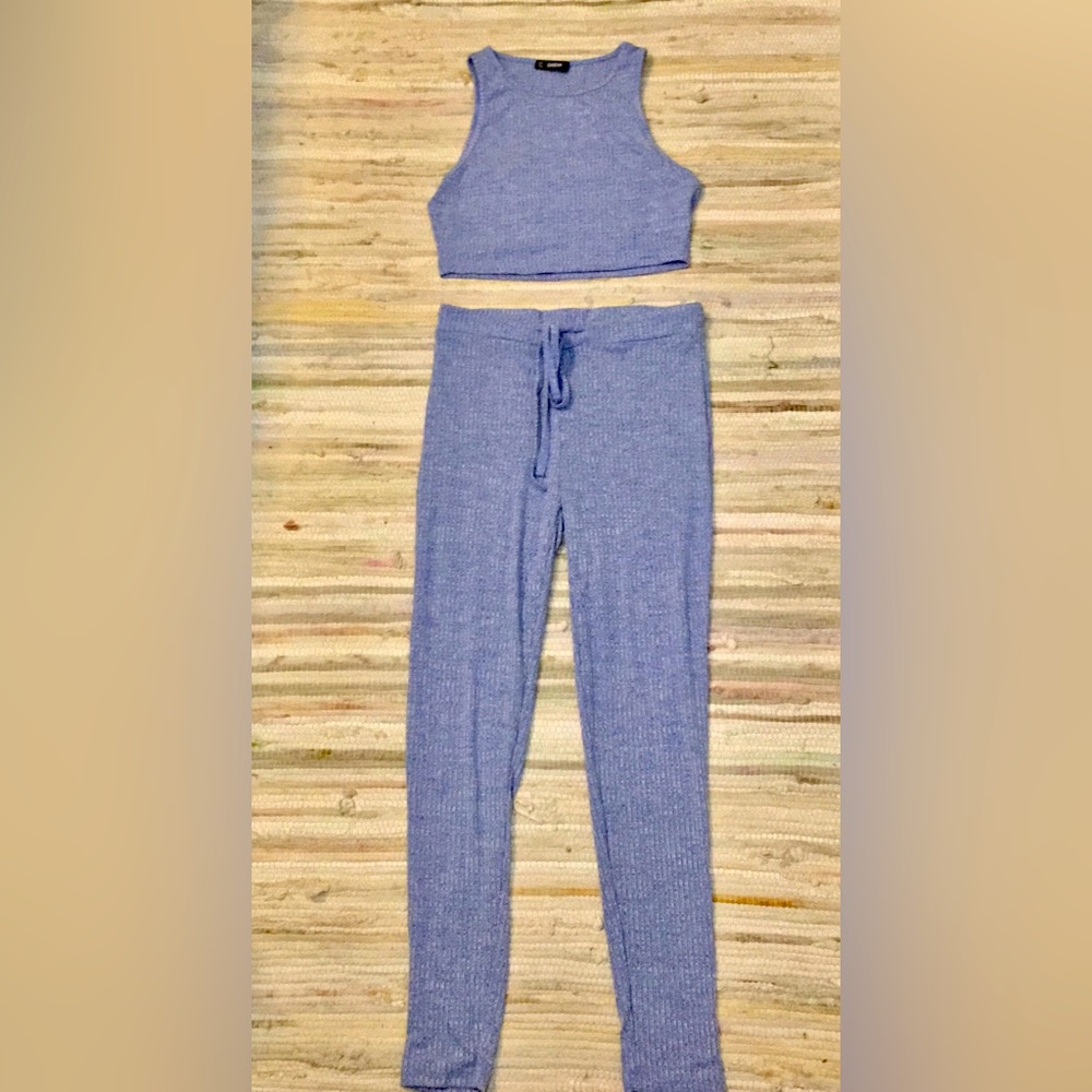 SHEIN Crop Top Set Blue Medium 3/$30